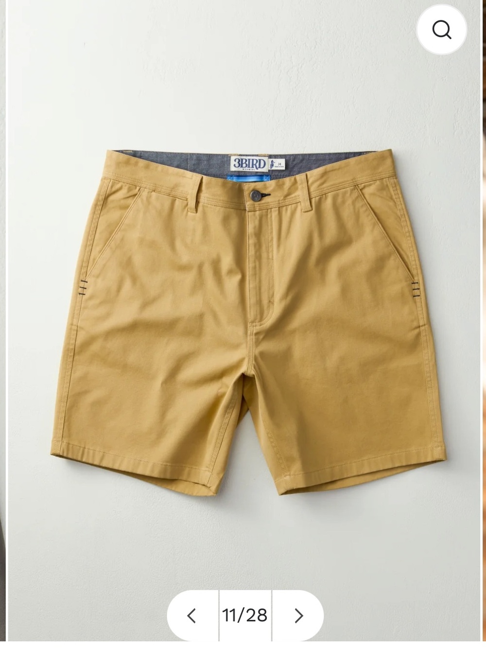 3bird Wyoming break out broken twill short 33 sandy khaki